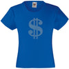 DOLLAR SIGN RHINESTONE EMBELLISHED T-SHIRT ELEGANT GIFT FOR GIRLS