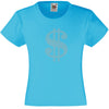 DOLLAR SIGN RHINESTONE EMBELLISHED T-SHIRT ELEGANT GIFT FOR GIRLS