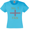 NO. 1 ENGLAND FAN RHINESTONE EMBELLISHED T SHIRT ELEGANT GIFT FOR GIRLS