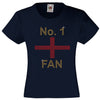 NO. 1 ENGLAND FAN RHINESTONE EMBELLISHED T SHIRT ELEGANT GIFT FOR GIRLS