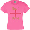 NO. 1 ENGLAND FAN RHINESTONE EMBELLISHED T SHIRT ELEGANT GIFT FOR GIRLS