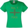 NO. 1 ENGLAND FAN RHINESTONE EMBELLISHED T SHIRT ELEGANT GIFT FOR GIRLS