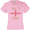 NO. 1 ENGLAND FAN RHINESTONE EMBELLISHED T SHIRT ELEGANT GIFT FOR GIRLS