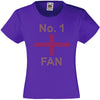 NO. 1 ENGLAND FAN RHINESTONE EMBELLISHED T SHIRT ELEGANT GIFT FOR GIRLS