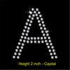 2 Inch high Arial letters Hotfix Rhinestone Transfer Diamante Motif, Iron on Applique