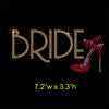 Bride with Shoe Hotfix Rhinestone Transfer Diamante Applique, Iron on Motif